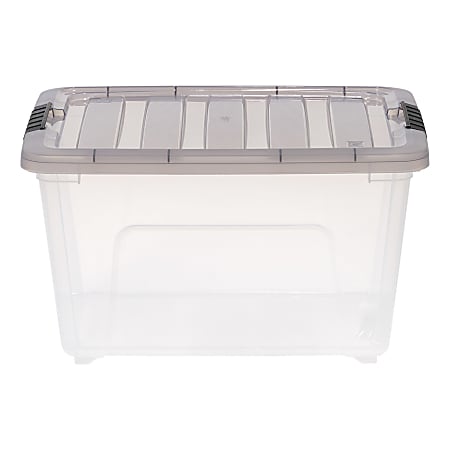 Iris&reg; Stack &amp; Pull&trade; Storage Box, 8 Gallon, Clear/Gray