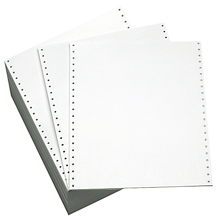 Office Depot® Brand Computer Paper, 1 Part, 18 Lb, 9 1/2" x 11", Standard Perforation, Bond, White, Box Of 2,500 Sheets