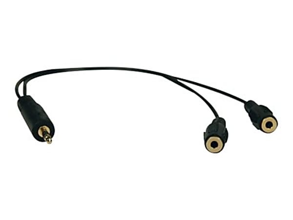 Eaton Tripp Lite Series 3.5mm Mini Stereo Cable adapter Y Splitter for Speakers and Headphones M to 2x F 1 ft. 0.31 m Audio splitter mini phone stereo 3.5 mm male to