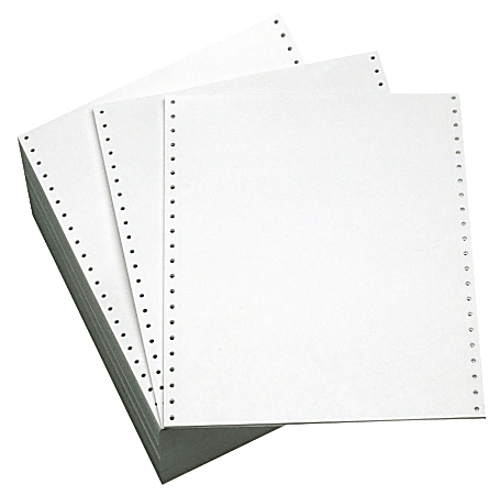 Office Depot® Brand Computer Paper, 1 Part, 20 Lb, 9 1/2" x 11", Clean Edge, Bond, White, Box Of 2,300 Sheets