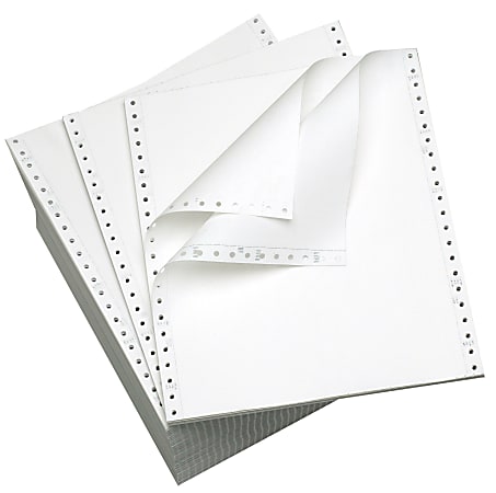 Office Depot® Brand Computer Paper, 2 Parts, 15 Lb, 9 1/2" x 11", Standard Perforation, Carbonless, White, Box Of 1,400 Sets