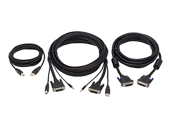 Tripp Lite DVI KVM Cable Kit DVI USB 3.5mm Audio 3xM/M USB M/M DVI M/M 10ft - Supports up to 2560 x 1600 - Black