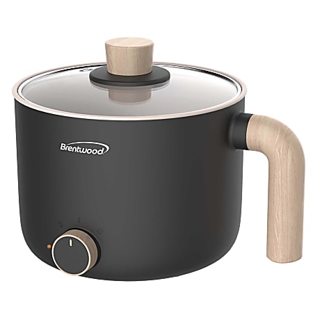 Brentwood® 1.6-Qt. 600-Watt Multi-Function Electric Hot Pot Cooker with Ceramic Nonstick Coating, Black, HP-3170BK