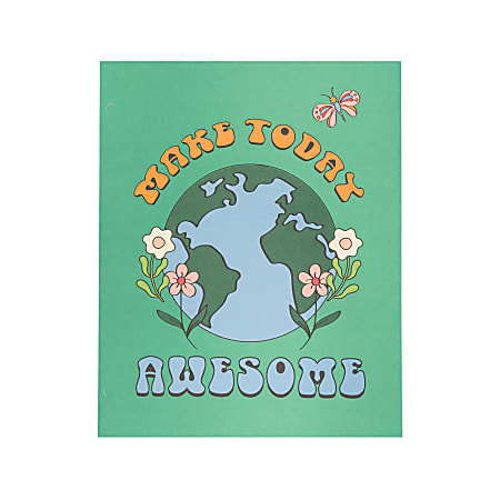 Eccolo Lena + Liam Paper Back To School 2-Pocket Folder, 9-1/4” x 11-1/2”, Earth Love Globe