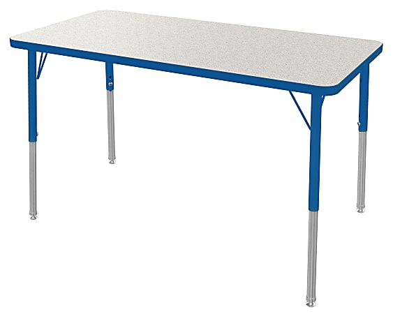 Marco Group 24" x 48" Activity Table, Rectangular, 16 - 24"H, Gray Glace/Blue
