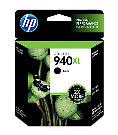 HP 940XL High-Yield Black Ink Cartridge, C4906AN