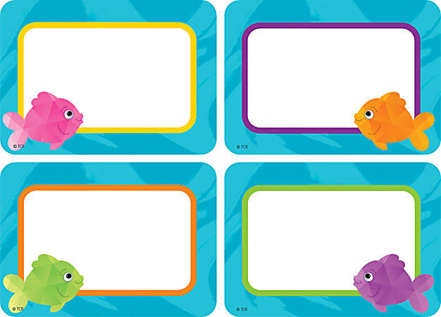 Teacher Created Resources Name Tags/Labels, 3-1/2" x 2-1/2", Colorful Fish