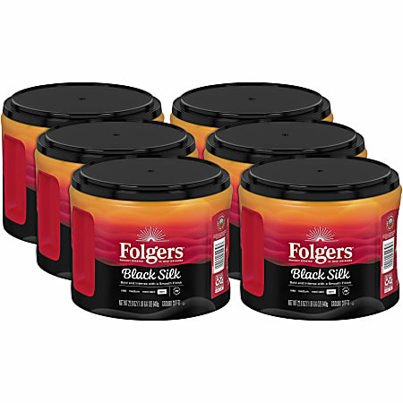 Folgers Black Silk Ground Canister Coffee, Dark Roast,