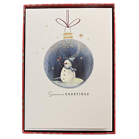 Graphique Holiday Boxed Cards, 5" x 7", Snowman, Box Of 15 Cards/Envelopes