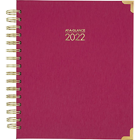 AT-A-GLANCE® Harmony Weekly/Monthly Planner, 7” x 8-3/4”, Berry, January To December 2022, 6099-805-59