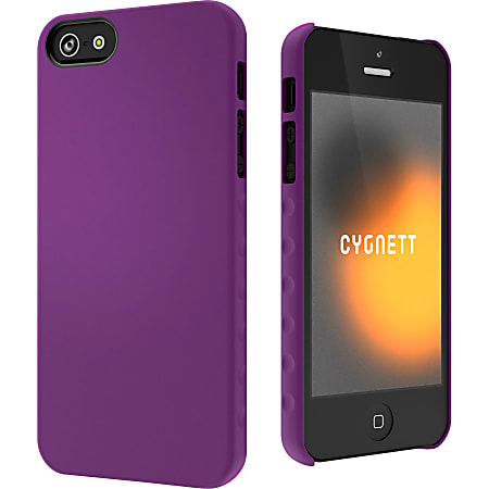 Cygnett AeroGrip Feel Snap-On Case iPhone 5 - For Apple iPhone Smartphone - Textured - Purple - Rubberized, High Gloss - Polycarbonate