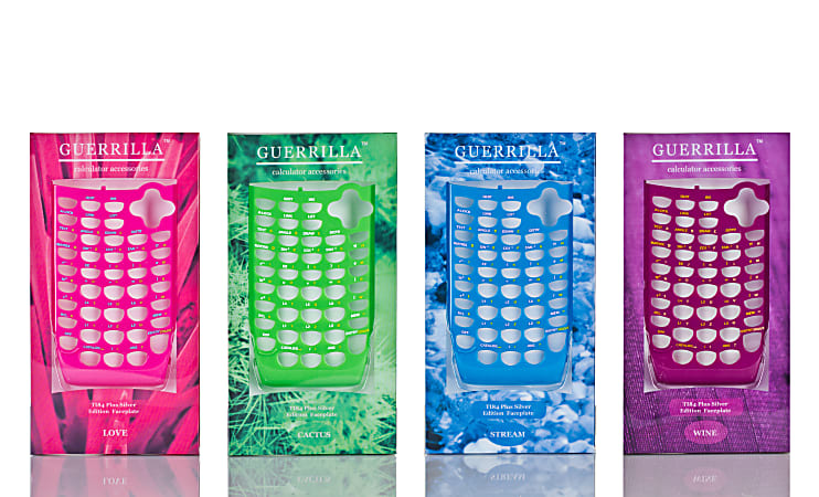 Guerilla Faceplates For TI-84 Silver Edition Calculators, 9 1/2" x 5" x 1", Assorted Colors