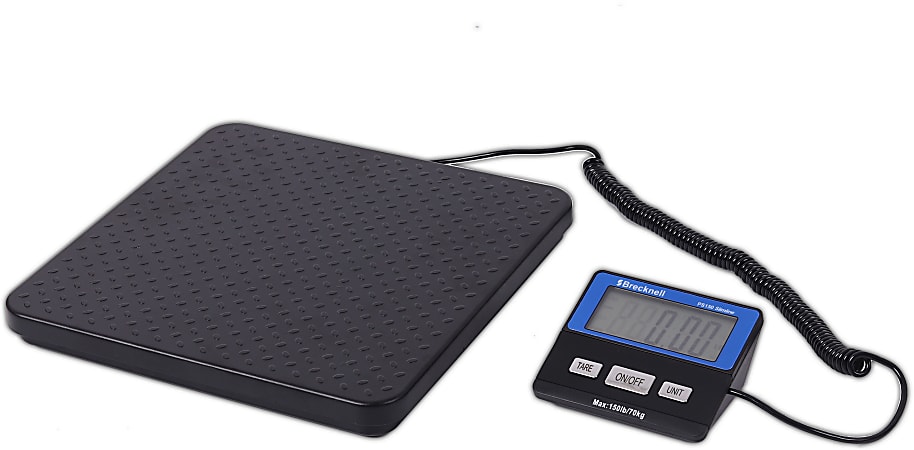 Brecknell Slim Heavy Duty Digital Shipping Postal Scale for Packages | 150  lb Capacity | Battery Operated Portal Scale