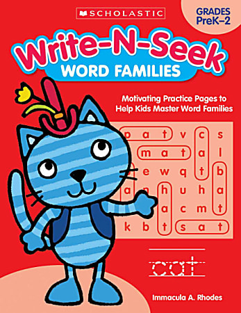Scholastic Teacher Resources Write-N-Seek Workbook, Word Families, Pre-K - Grade 2