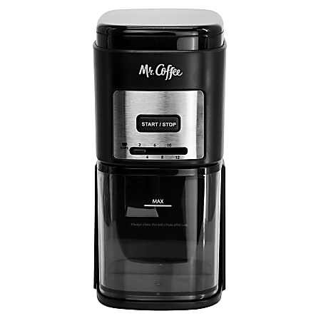 Mr. Coffee 12-Cup Automatic Burr Coffee Grinder, Black