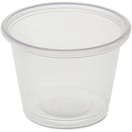 Genuine Joe 1 oz Portion Cups - 50.0 / Bag - 50 / Carton - Clear - Polystyrene - Beverage, Sauce