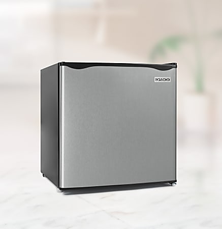 Igloo 1.6 Cu. Ft. Single Door Mini Refrigerator With Freezer Platinum Office Depot