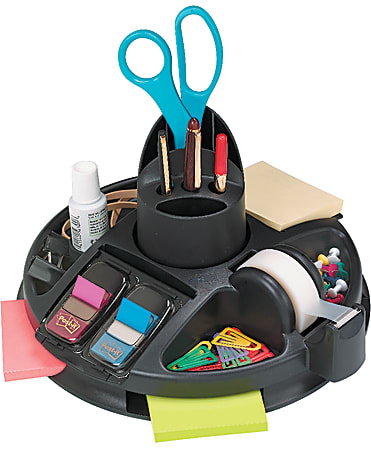 Post it Rotary Desktop Organizer Black - Office Depot