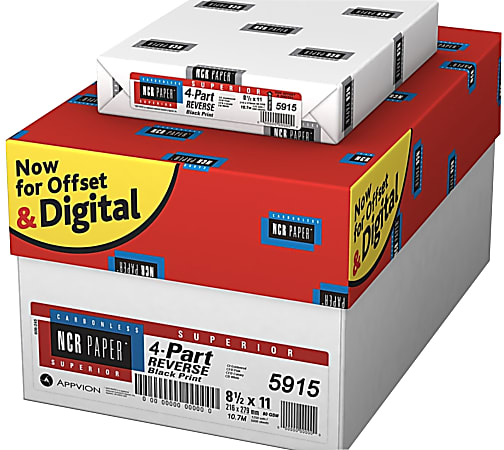 NCR Paper Appvion Superior Carbonless Copy Paper, 10 Reams, White, Letter (8.5" x 11"), 1250 Sheets Per Case, 22 Lb, 92 Brightness