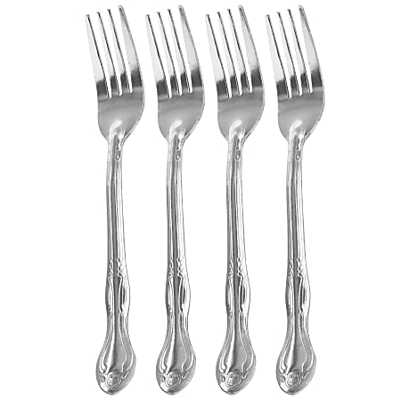 Gibson Home Abbie 4-Piece Stainless Steel Dinner Fork Set, Silver