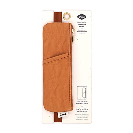 Denik Caramel Crinkle Notebook Pouch, 6-1/2" x 2", Orange