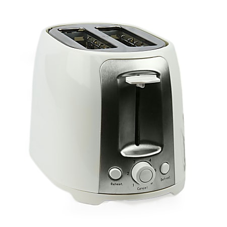 Brentwood 2-Slice Extra-Wide-Slot Cool-Touch Toaster, White/Stainless Steel