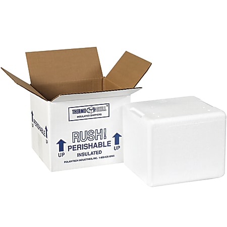 Partners Brand Brand Insulated Shipping Kits, 4 1/2"H x 5"W x 6"D, White, Pack of 8