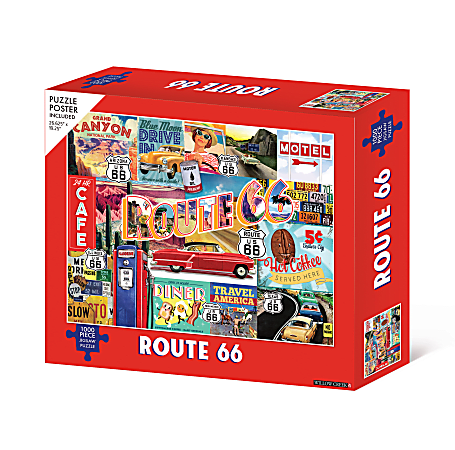 Willow Creek Press 1,000 Piece Jigsaw Puzzle, 26-5/8” x 19-1/4”, Route 66