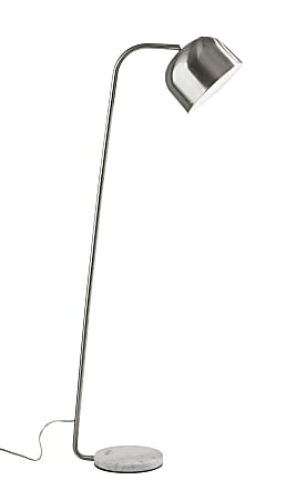 Adesso® Cora Floor Lamp, 60"H, Brushed Steel/White Marble