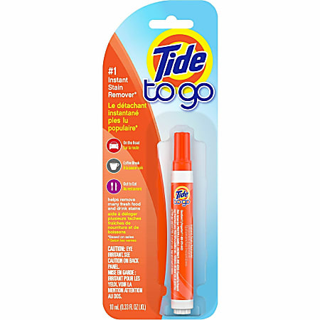 Tide To Go Stain Remover Pen - 0.34 oz (0.02 lb) - 1 Each - Phosphate-free, Machine Washable, Bleach-free - Orange