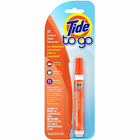 Tide To Go Stain Remover Pen - 0.34 oz (0.02 lb) - 1 Each - Phosphate-free, Machine Washable, Bleach-free - Orange Tide To Go Stain Remover Pen - 0.34 oz (0.02 lb) - 1 Each - Phosphate-free, Machine Washable, Bleach-free - Orange