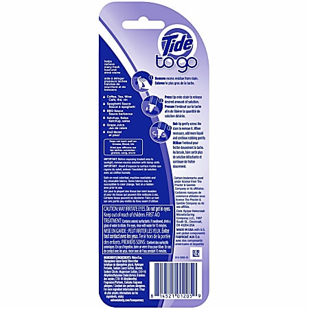 Tide To Go Stain Remover Pen - 0.34 oz (0.02 lb) - 1 Each - Phosphate-free, Machine Washable, Bleach-free - Orange Tide To Go Stain Remover Pen - 0.34 oz (0.02 lb) - 1 Each - Phosphate-free, Machine Washable, Bleach-free - Orange