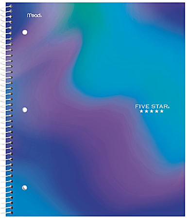 Five Star® Technicolor Wirebound Notebook Plus Study App, 1 Subject, College Ruled, 8-1/2" x 11", Tidal
