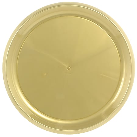 Amscan Round Plastic Platters, 16", Gold, Pack Of 5 Platters