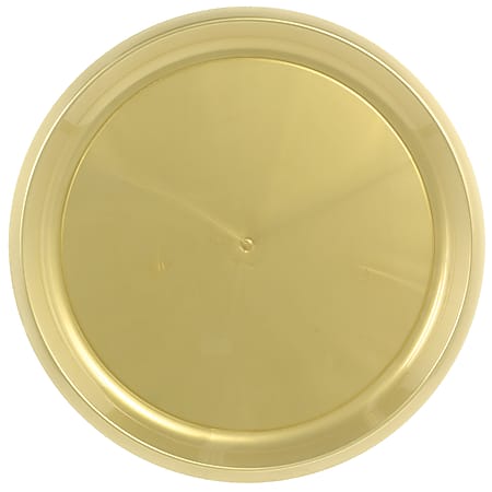 Amscan Round Plastic Platters, 16", Gold, Pack Of