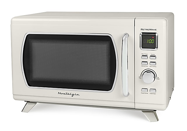 Nostalgia Mid-Century Retro Microwave, 0.9 Cu. Ft., Cream