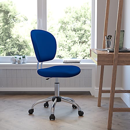 Flash Furniture Mesh Mid-Back Swivel Task Chair, Blue/Silver