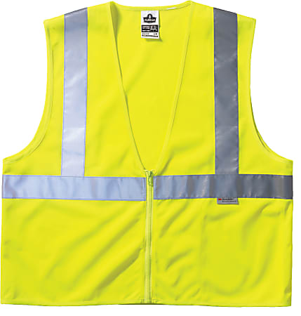 Ergodyne GloWear Safety Vest, Polyester Mesh, Type-R Class 2, 2X/3X, Lime, 8220Z