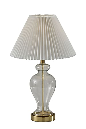 Adesso Simplee Sonata Table Lamp, 26”H, White Shade/Clear Base