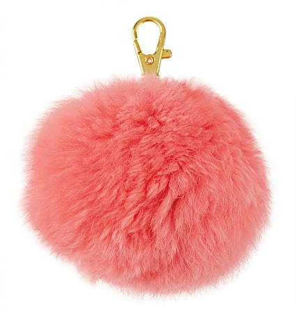 Divoga Pom Pom Key Chain Fluffy Assorted Colors Office Depot