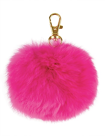Divoga Pom Pom Key Chain Fluffy Assorted Colors Office Depot
