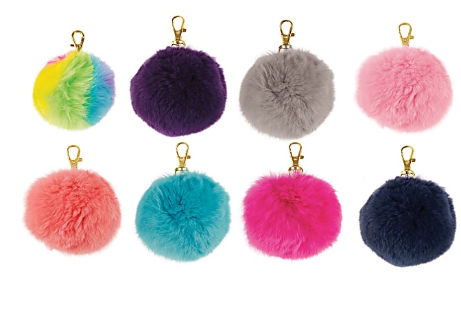 Divoga™ Pom-Pom Key Chain, Fluffy, Assorted Colors