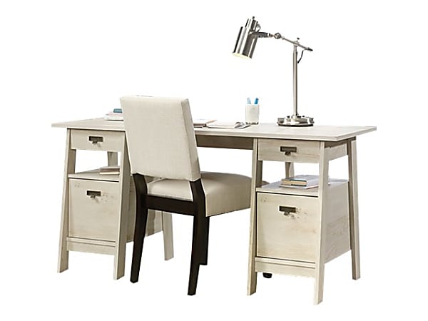 Sauder trestle executive desk chalked chestnut discount
