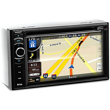 BOSS AUDIO BV9386NV Double-DIN 6.2 inch Touchscreen DVD Player, Receiver GPS Navigation, Bluetooth, Wireless Remote - Plays | CD±R/RW, DVD±R/RW, MP3/DVD/CD/USB/SD