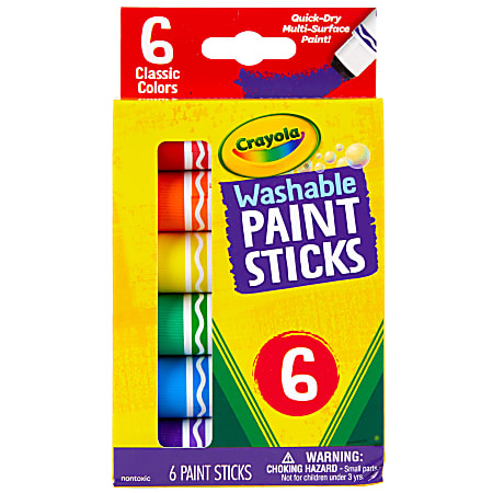 Crayola® Washable Paint Sticks, Assorted Colors, Pack Of