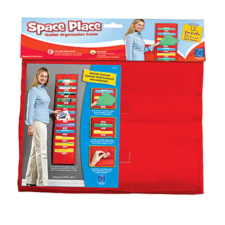 Educational Insights The Space Place Pocket Charts, 55" x 14", Red, Pack Of 2