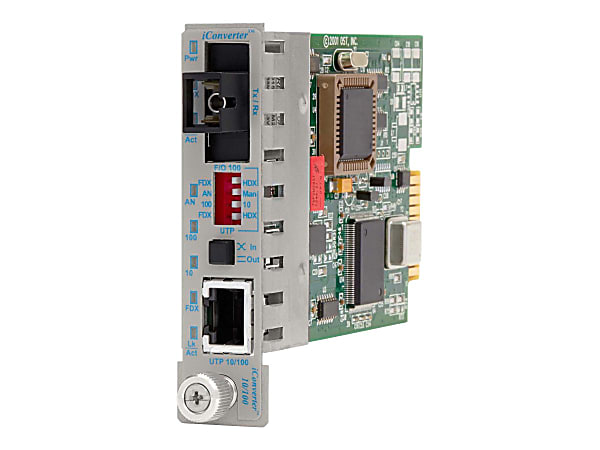 Omnitron iConverter 10/100 - Fiber media converter - 100Mb LAN - 10Base-T, 100Base-FX, 100Base-TX - RJ-45 / SC single-mode - up to 3.1 miles - 1310 (TX) / 1550 (RX) nm