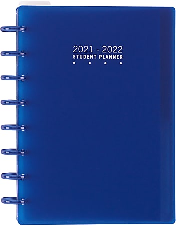 TUL® Discbound Weekly/Monthly Student Planner, Junior Size, Blue, July 2021 To June 2022