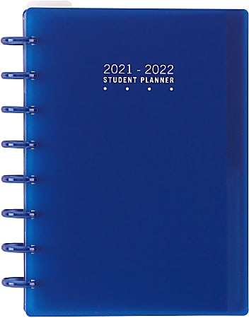 TUL® Discbound Weekly/Monthly Student Planner, Junior Size, Blue, July 2021 To June 2022