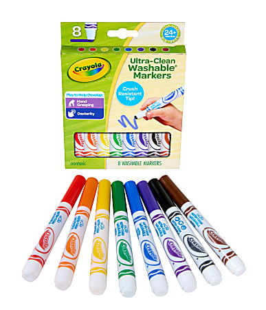 Crayola Washable Toddler Markers (8ct), Crush Resistant Markers, Toddler Art Supplies for Preschool, Gift for Toddlers, Ages 2+